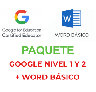 Paquete Cursos Google Educator Level 1 y 2 + Certificación Word Básico
