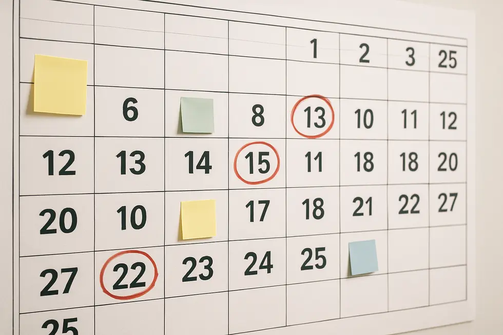 Calendario con fechas clave para las oposiciones 2026