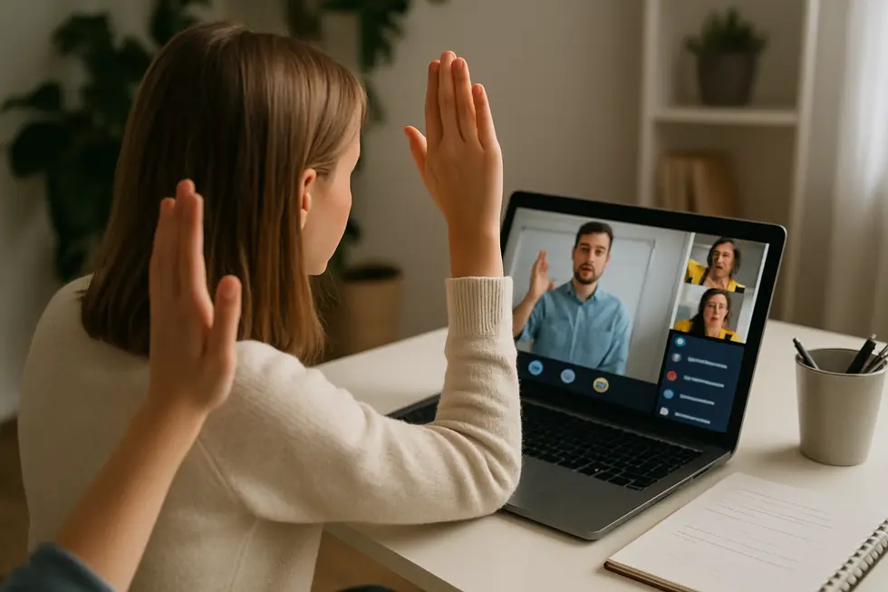 Clase en directo con interacción profesor-alumnas